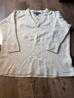 French Connection Cream V-Neck Sweater